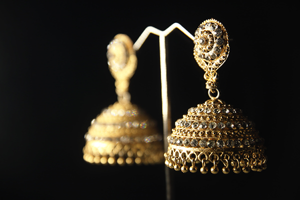 Gold Jhumka Earrings